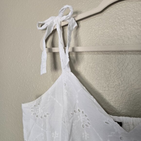 White Maxi Cotton Sundress - Picture 3 of 15